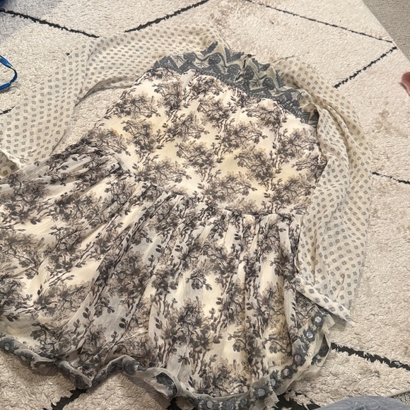 Free people embroidered s Floral Lace Long Sleeve Dress - Picture 6 of 10